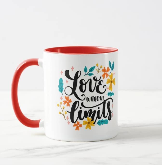 Image of Ceramic Printed Tea Coffee Mug, Love Quotes Cup, Best Gift for Wife, Husband, Girlfriend, Boyfriend, Anniversary, Valentines Day (Design-6)