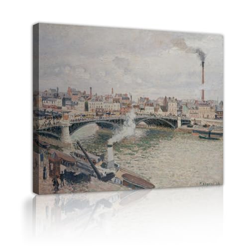 Toile art mural Camille Pissarro Rouen CHERHERART Tableau haut de gamme avec cadre intérieur