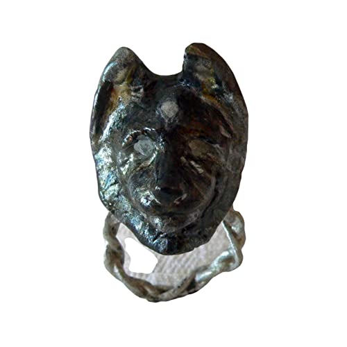 Bague loup symbolique en acier trempé et céramique, le cadeau idéal en taille 65