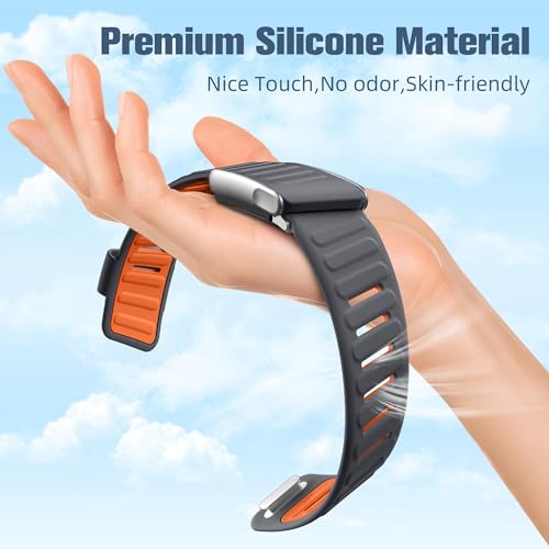 Image of VEMIGON Silicone Sport Band Compatible with Whoop 5.0 One /Peak, Life /MG, Breathable, Adjustable Waterproof Replacement Wristband Strap with Stainless Steel Frame Connector, NOT for Gen 4.0(Band only)