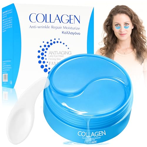 60 PCS Parches Colágeno Parches Ojos,Atenuar Las Ojeras y Las Bolsas De Los Ojos y Mejorar Las LíNeas Finas,Hidratante Anti Edad,y Hacer Que La Piel De Esté Firme,Hidratada