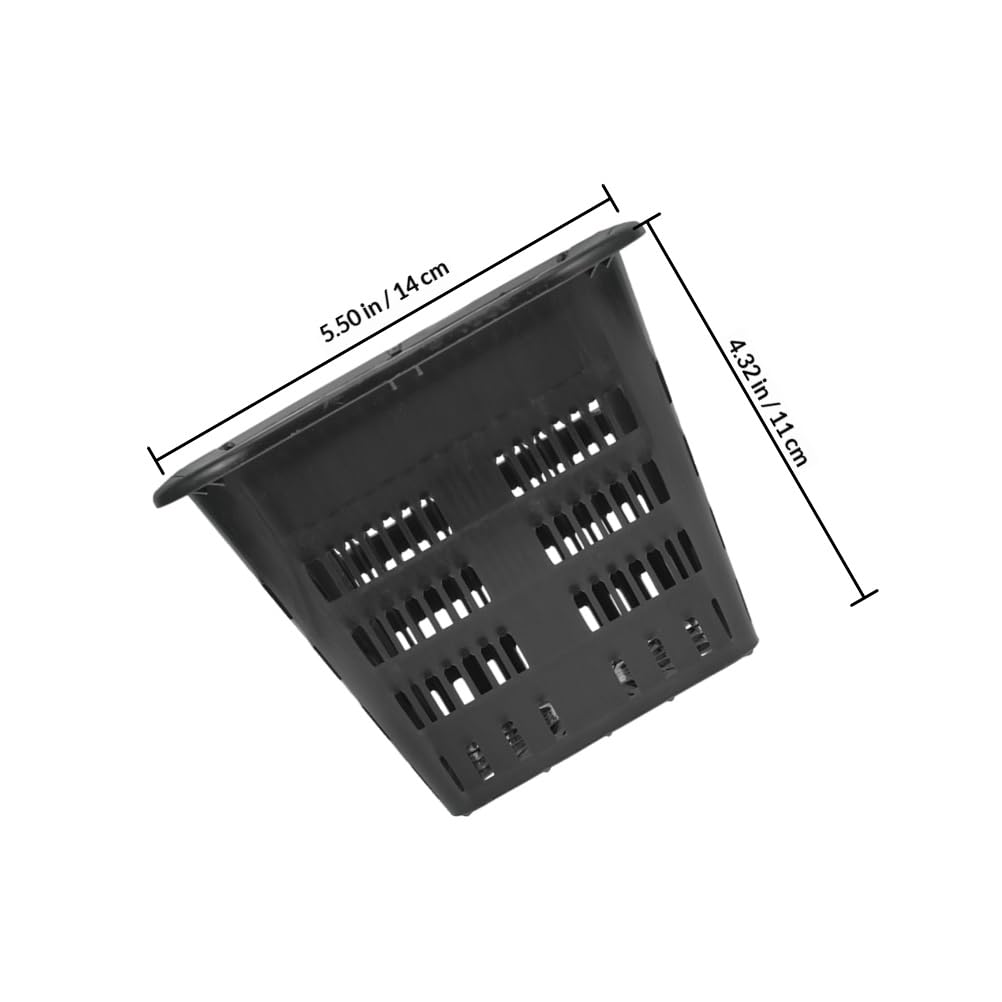 Supvox 10er-Packung 14 cm (5,5 Zoll) Robuste Netztöpfe – Hydroponik-Becher mit Schlitzen für – Wiederverwendbare Kunststoffkörbe mit Breitem Rand für Orchideen Und Gartenpflanzen