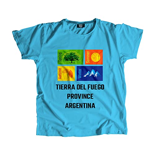 T-shirt Terre de Feu Argentine pour homme et femme bleu ciel