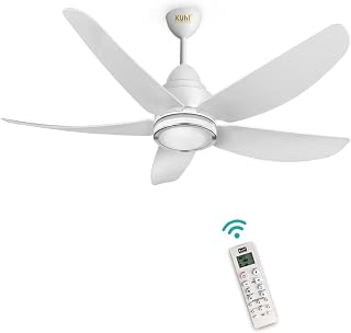 KUHL Luxus C5 1320mm Stylish 65% Power Saving BLDC Ceiling Fan with Remote|Night & Down Light|29W|BEE 5 Rated & ISI Marke Price In India