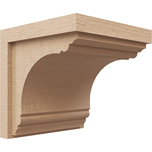 10"W x 10"D x 10"H Wide Warren Rough Cedar Woodgrain TimberThane Corbel, Primed Tan