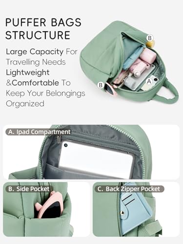 Image of WESTBRONCO Mini Backpack for Women Nylon Small Fashion Backpacks Purse Puffer Lightweight Backpacks for Travel, Shopping, Daily