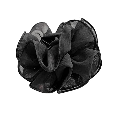 Large Chiffon Claw Clip Hair Bow Large Size Black Fabric Ribbon Flower Rose For Women Clamps Accessories Clips Jaw Claw #TOP24