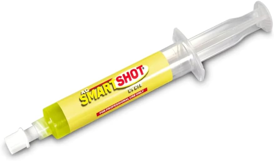AC SmartShot UV Dye Leak Detector | 6 x 6ml Cartridges | Each Treats A/C & Refrigeration Systems Up to 6 Tons | Safe, Non-Clogging | Works with All Oils & Refrigerants (A2L Compatible)