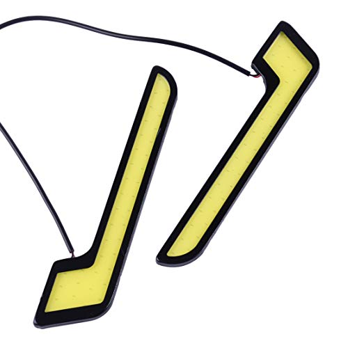 beler 1 Pair Car 12V White L Shape COB LED Daytime Running Light DRL Fog Lamp