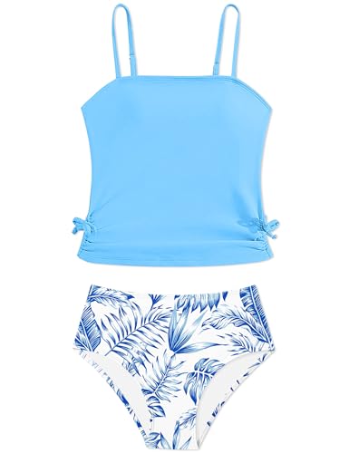 Image of Girls Tankini Swimsuits Two Piece Bathing Suit Drawstring Swimwear Set for Girls 7-18 Years