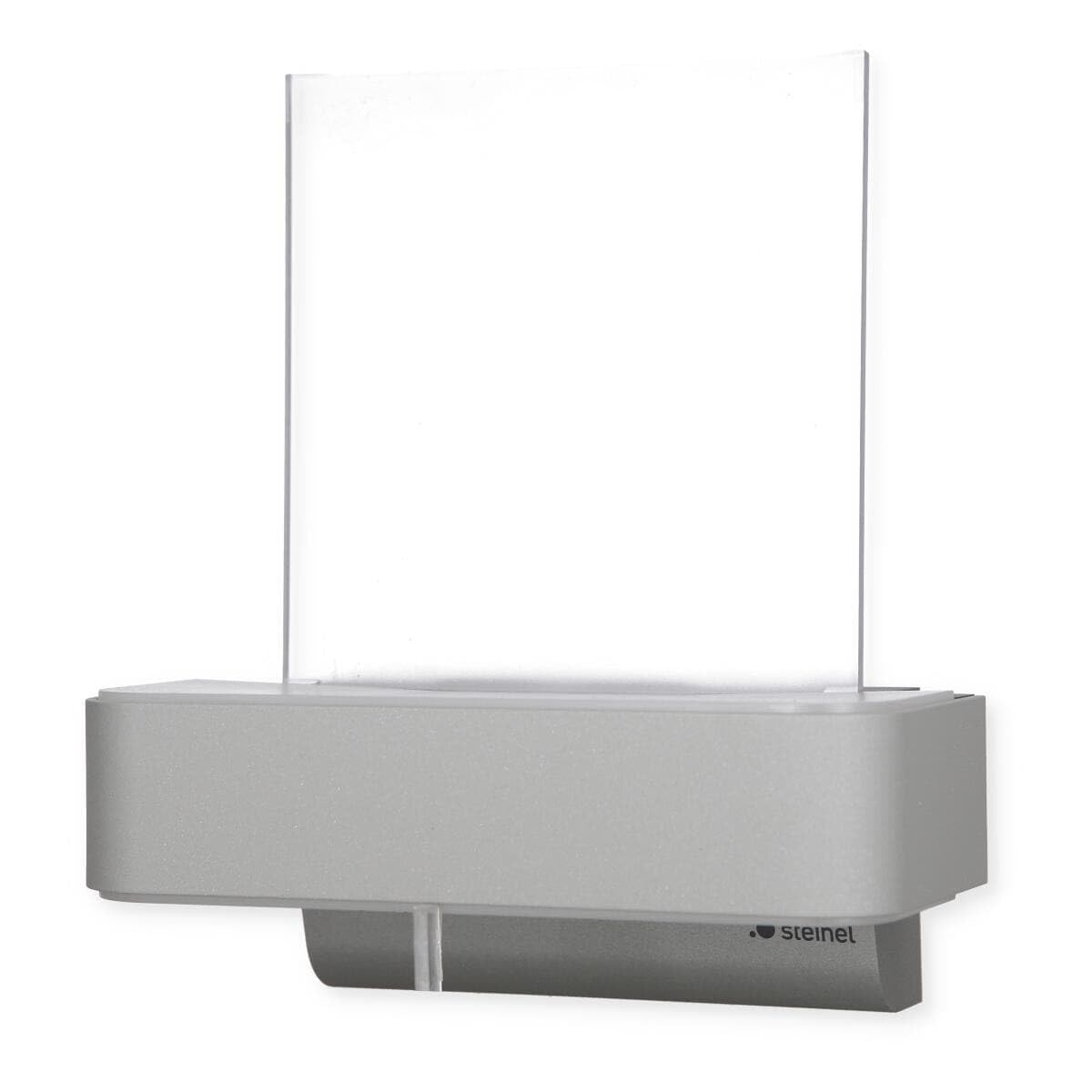 Steinel LED-Außenwandleuchte L 820 S silber, inkl. Hausnummer, 9,8 W, 679 lm, 160° iHF-Bewegungsmelder, 5m Reichweite