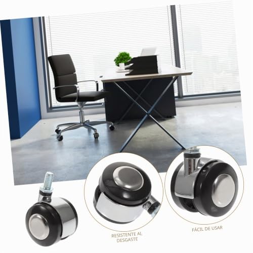 Miniatura 4 de Exceart Ruedas Giratorias Con Freno 2.55 Pulgadas Para Muebles Y Sillas De Oficina Reemplazo De Ruedas De Andador Con Vástago Roscado Para Uso En Hogar Y Oficina