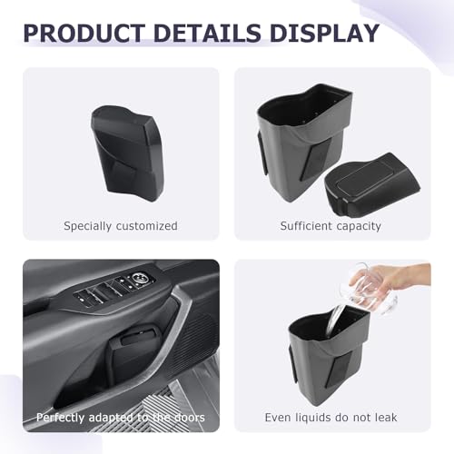Image of LUWU Car Trash Can Compatible With Toyota Prius /Prius Prime 2023-2025 - Interior Accessory With Lid, Portable Mini Dustbin, Leak-Proof Garbage Bin (Left)