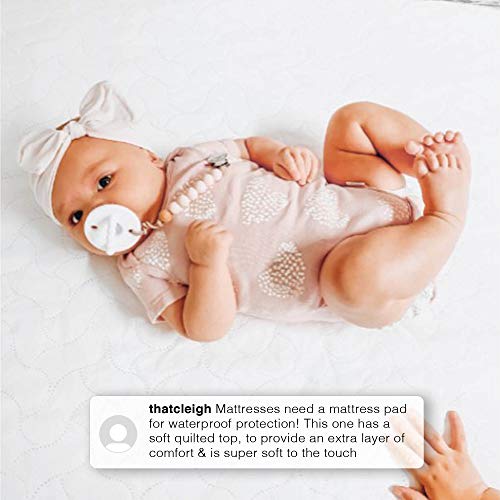 Beautyrest Kids Fitted Crib Mattress Pad | Waterproof | 52” X 28” | Machine Washable, White #TOP4