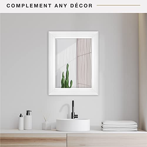 Image of MCS 15 x21 Inch Wall Mirror, 21x27 Inch Overall Size, White (20450)