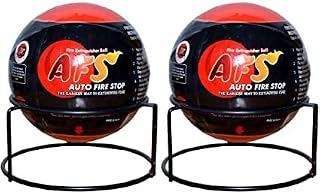 AFS 6 LB Pack of 2 Large Automatic Fire Extinguisher Ball, Electric or Circuit Box Self-Activation Fire Suppression Device, Great for Home and Transportation Vehicles (with Bracket Stand)
