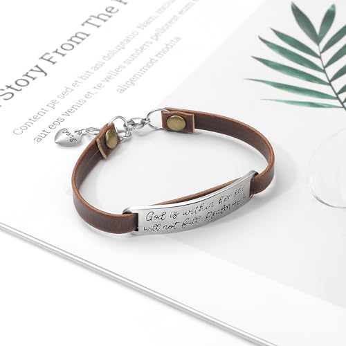Yiyang Christian Gifts Leather Bracelet for Women Inspirational Faith Bible Verse Religious Jewelry Christmas Birthday Baptism Gift for Women4