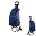 Faltbare Einkaufstrolley Tasche, faltbarer Trolley Cart, 3 Räder, Treppen-Kletterwagen, faltbar, großes Fassungsvermögen, einfach Treppensteigen, zum Einkaufen, Picknick (alles blau)