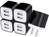 USB Wall Plug, Multi USBA AC Power Charger Adapter USB-A Block Cube for iPhone, iPad, Samsung, Google Pixel, LG, Camera Phones & Tablets Charge Multiple USB Plug Station Base