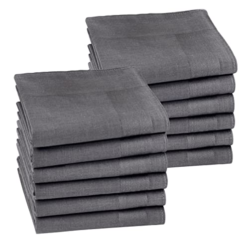 Image of HOULIFE Men's Cotton Handkerchiefs, Solid Color 60S Soft Cotton Hankies for Men Women 6 /12PCS 15.7 inchx15.7 inch