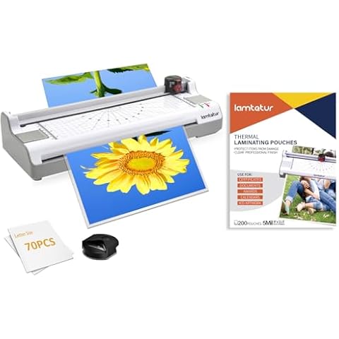 11X17 Thermal&Cold Laminator Machine with 270pcs 5Mil Laminating Pouches use for Office/Home/Teacher/Classroom,Built-in Paper Trimmer,Couner Rounder. Cover