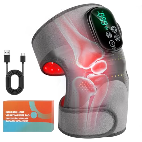 GALAX PRO Knee Electric Massager with Heat, Cordless Heated Knee Massage for Pain Relief with 3 Heating Levels, 6 Vibration Modes, LED Screen & Adjustable Strap