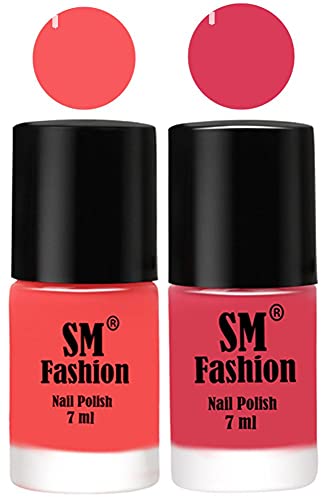 Image of Long Lasting Nail Polish | Nail Paint Combo 7 ml Each) - Set of 2 Light Pink-Rose