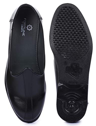 Image of Liberty Fortune NAGRA Non Lacing Loafers for Men - Black & Brown - Synthetic Leather Slip-On with Cushioned Footbed - Stylish Office & Wedding Footwear - Comfortable and Lightweight