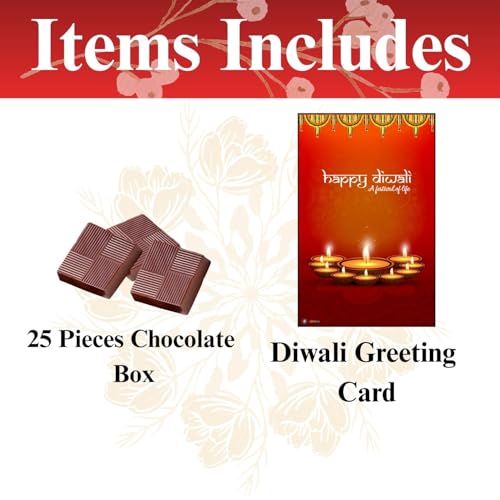 Image of Expelite Diwali Chocolate Gift Box | 25 Piece Chocolate Box | Diwali Gifts for Family and Friends in 500