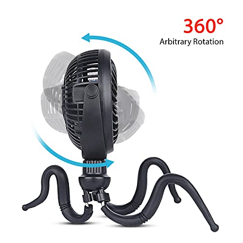 Mieuxbuck Stroller Fan, Clip On Fan With Flexible Tripod, 2600Mah Battery Operated Fan With Stepless Speed, 360° Rotatable Handheld Fan Suitable For Multiple Scenarios #TOP4
