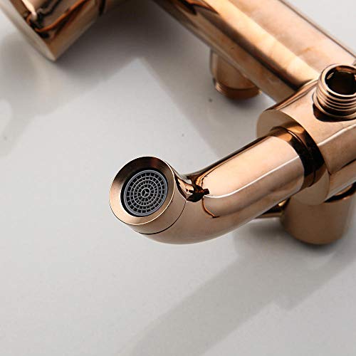 Douchette à main dorée rose pour baignoire moderne