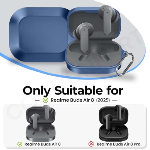 Image of Soft Silicone Case Cover Compatible for Realme Buds Air 8 (Blue)