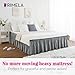 RIMELA Grey Queen Size Bed Skirt 15 Inch Drop,Elastic Bed Skirting, Light Gray Bedskirt for Adjustable Bed Base and Frame, Lightweight Wrap Around Dust Ruffle