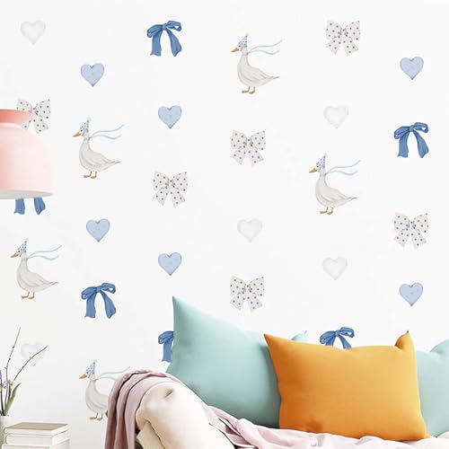 6 hojas de stickers de pared gansos azules elegantes miniatura 4
