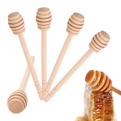 BigKego 5 Stück Honiglöffel Holz Honigheber Honigspirale Honigstab Rührstäbchen Honigrührer Honey Sticks Honig Dipper 15cm für Marmelade Honig