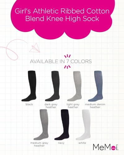 MeMoi Girl's Athletic Ribbed Cotton Blend Knee High Sock2
