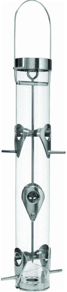 Droll Yankees Classic Sunflower or Mixed Seed Bird Feeder, Ring Pull Advantage, 6 Feeding Stations, 1 lb Bird Seed Capacity, 20-Inch