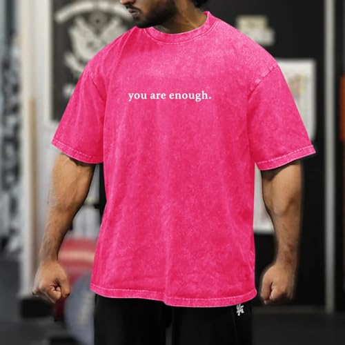 Image of Dear Person Behind Me Shirt You are Enough Tshirts for Men Oversized Inspirational Positive Tees Vintage Graphic Tops