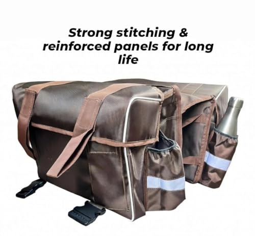Image of 70 Litre Motorcycle Saddle Bag Both Side | Dual Side Touring Luggage Bag | Waterproof Heavy Duty | Universal Fit for RE All Bikies Meteor, Classic, Hunter