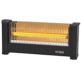 ICQN Infrarot Standheizstrahler, Für Räume bis 9m², 900 W, IP20, Elektroheizung, 135 Zentimeter Kabel, Heizstrahler für Büro oder Haus, Infrarotheizer, IQ.0900.APW