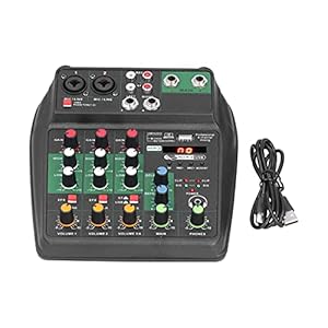 Draagbare mixer-F4-MB Draagbare Mini Mixer 4-kanaals DJ Audio Mixer Sound Board Console voor PC Opname Zingen Webcast…
