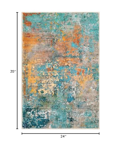 Lahome 2x3 Rugs for Entryway Indoor Entrance, Small Kitchen Rug Non Slip Washable Front Door Mat, Soft Doormat Stain Resistant Throw Carpet for Bathroom Bedroom Modern Colorful