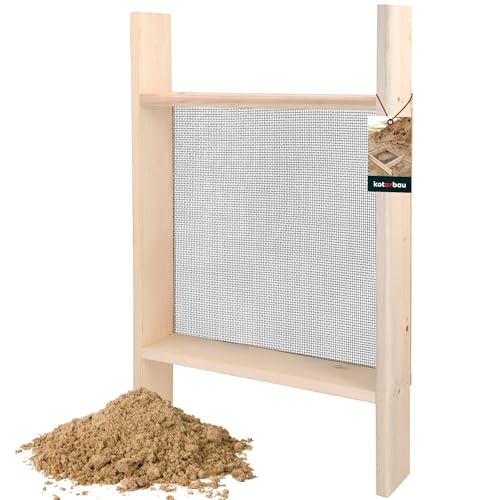 KOTARBAU® Tamis À Mortier 3x3mm En Bois Et Acier | Tamis De Jardin | Tamis De Sol Jardin | Tamis Jardin | Tamis Jardinier | Tamis À Sable | Tamis Sable | Tamis En Bois | Tamis Jardinage | Tamis Carré