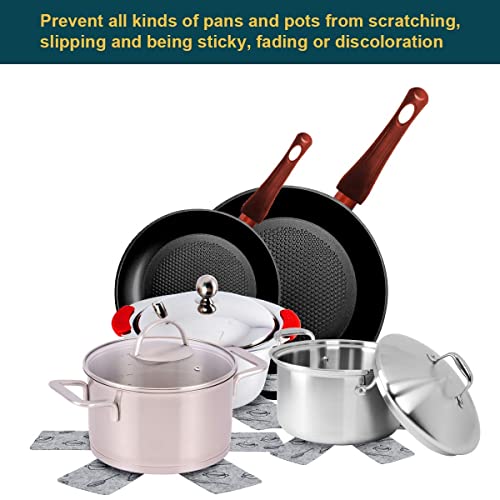 Miniatura 5 de Flintronic 8pcs Salvamanteles De Tela No Tejidas, Protector De Olla, Sostenedor De Pote De Estera Antideslizante, Almohadillas Separadoras De Tela No Tejidas, Para Aislamiento