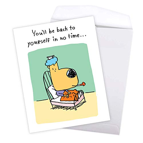 Nobleworks - Big Get Well Soon Card Funny (8.5 X 11 Inch) - Cartoon Feel Better Notecard, Humor Greeting - Old Self J9657 #TOP4