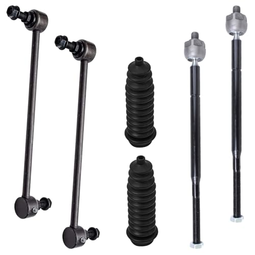 Image of Detroit Axle - 8pc Front Suspension Kit for 2008-2010 Chrysler Town & Country Dodge Grand Caravan 2 Ready Struts w /Coil Spring Assembly 2 Sway Bars 2 Inner Tie Rods 2 Boots 2009 Replacement