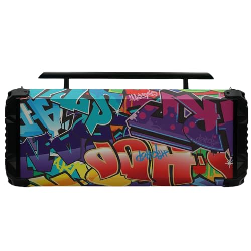 Bumpboxx Bluetooth Portable Speaker Boombox Flare8 Pro NYC Graffiti | Retro Boombox with Bluetooth Speaker | Rechargeable Lithium Battery | Includes 2 Wireless Microphone & Remote Control