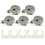 EUDAX Mini Generator Motors 3V-12V DC Motor Electric Motor for DIY Toys Wind Turbine Generator Hand Cranked Power Generator Model (Plastic Motor Holder)