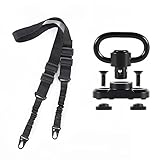 AQKTADXI Two Point Traditional Sling with Mounts - Adjustable Extra Long Two Point Traditional Sling with 2 Pack 1.25