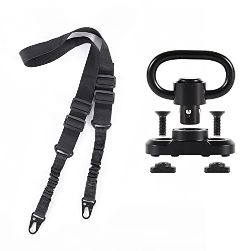 AQKTADXI Two Point Traditional Sling with Mounts - Adjustable Extra Long Two Point Traditional Sling with 2 Pack 1.25